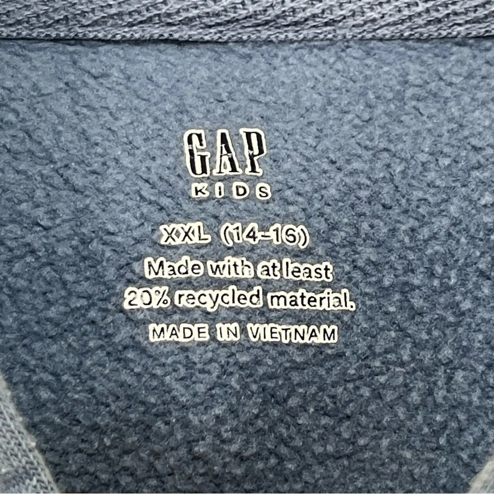 GAP Full Zip Hoodie Sweatshirt Girls XXL 14-16 Blue Polka Dot Pockets - Picture 4 of 7